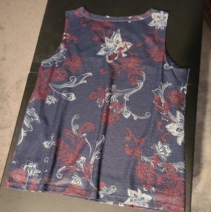 CHRISTOPHER AND BANKS TANK FLORAL SLEEVE LESS SUMMER NWT